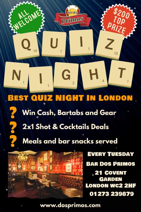 Quiz Trivia Night Poster Template Postermywall