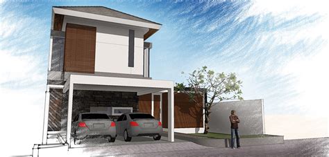 Rumah kontrakkan 5 unit type 21 dan 2.5 lantai rumah tinggal, modern tropis style, design and build project (5). PERANCANGAN RUMAH MODERN TROPIS