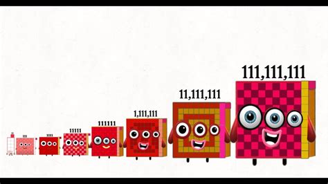 Numberblocks Silent Sneeze 11 To 111111111 Small To Large Number Youtube