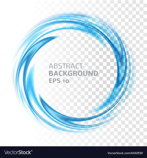 Abstract Blue Swirl Circle On Transparent Vector Image