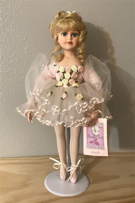 Porcelain Doll Ballerina Blonde Hair Blue Eyes Pink Etsy