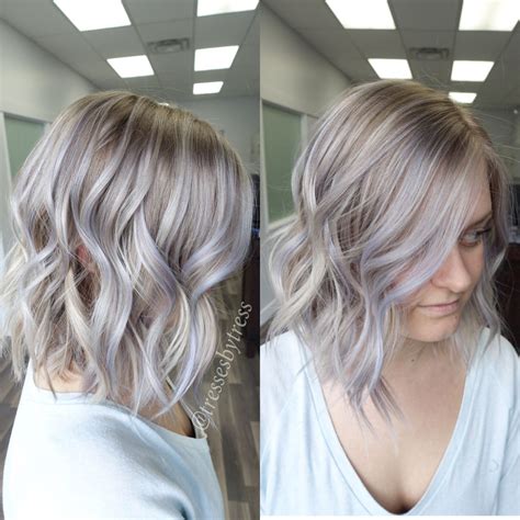 Maybe you would like to learn more about one of these? Silver lavendar purple balayage bob | Purple balayage ...
