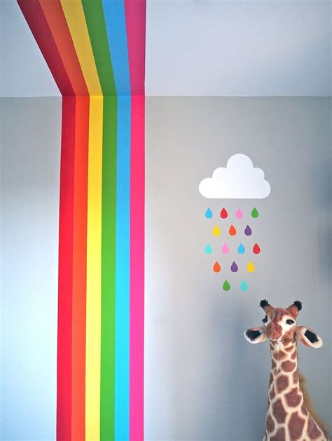 How To Diy A Rainbow Mural In Your Childs Room With Decorators Tape