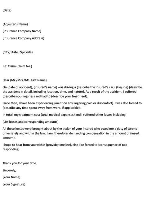 Car Accident Settlement Demand Letter Template - Sample