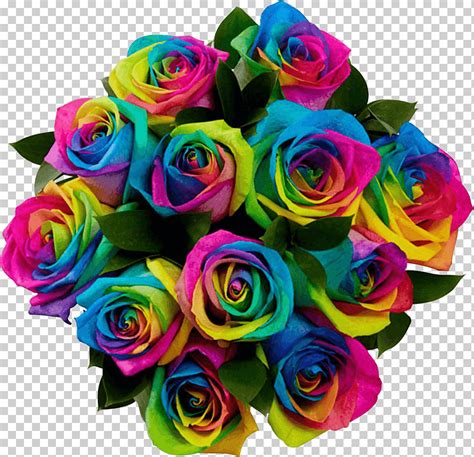 Flor De Rosa Ramo De Flores Del Arco Iris Flores Grises Púrpura