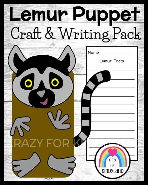 Lemur Craft Activity Writing Puppet Zoo Literacy Or Science Center