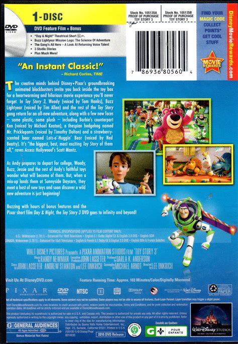 Toy Story 3 Dvd A Walt Disney Pixar Animation Private Collection C