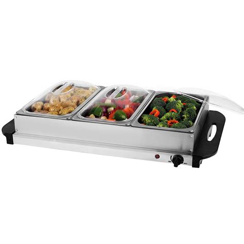 This food warmer from living essentials is the perfect one for parties and gatherings at home. Stainless Steel Electric 3 Pan Buffet Food Warmer Hot ...