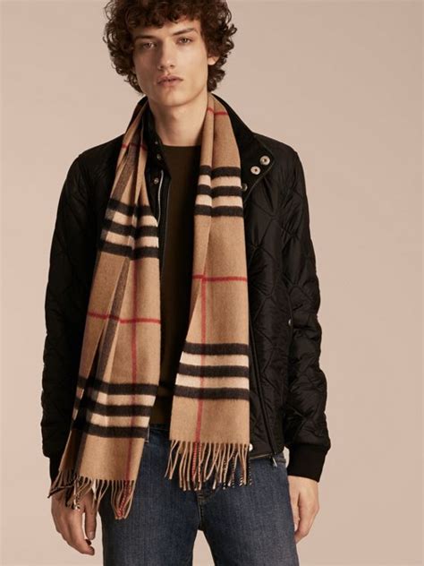 The classic cashmere scarf in camel check by burberry. The Classic Check Cashmere Scarf in Camel | Burberry ...