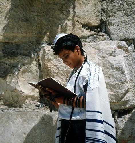 Israel Jerusalem Sephardic Jewish Boy Reading His Prayer By The Western