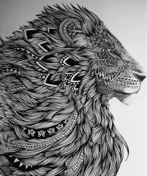 Native American Indian Lion Literary Tattoos Zentangle Art Lion