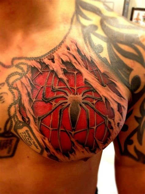 The design below of a spider looks cool on the man as it draws attention to the man's body features. 50 Best Free Spiderman Tattoo designs and Ideas
