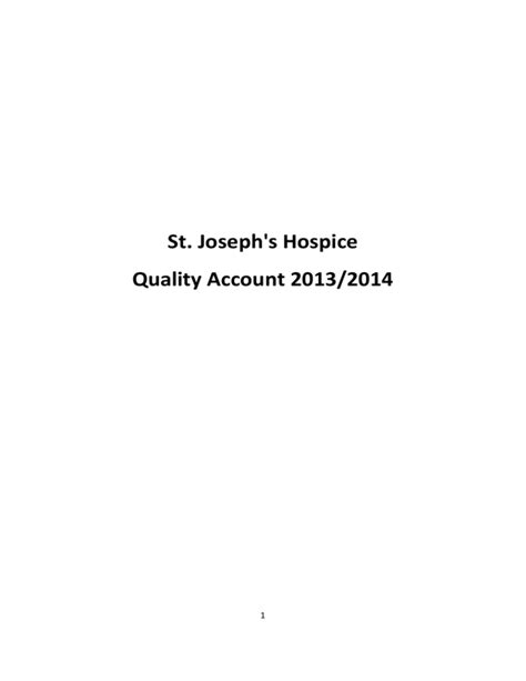 st joseph s hospice quality account 2013 2014 1