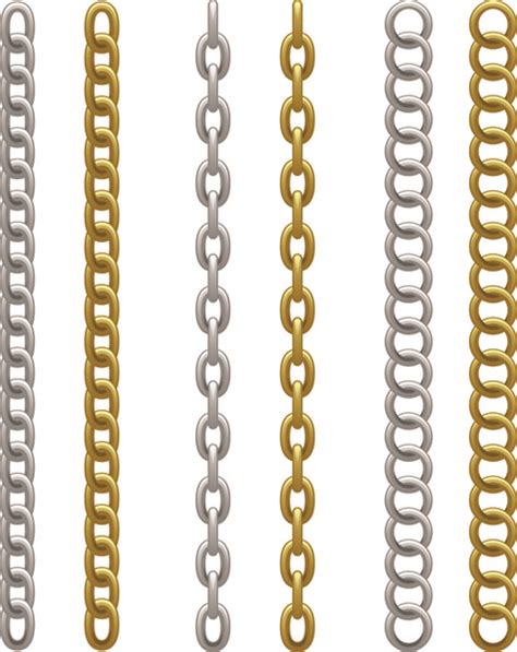 Different Metal Chain Borders Vector Set Vectors Graphic Art Designs In