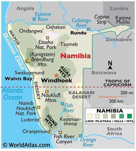 Namibia Maps And Facts World Atlas