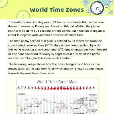 (4) click button show map & table to. Time Zones Worksheets For Kids - Free & Printable | MomJunction