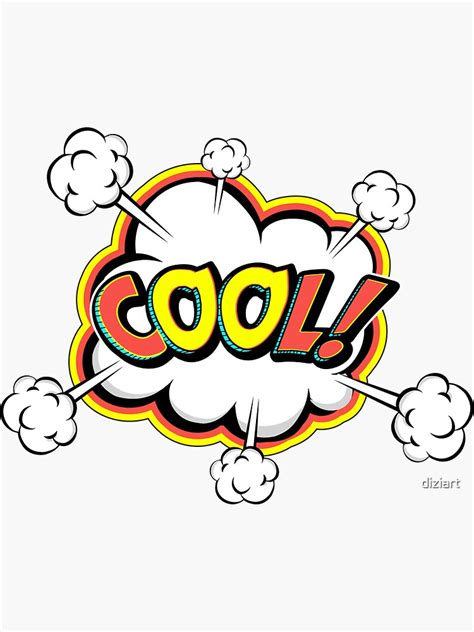 Cool Boom Comics Sign Cartoon Sticker By Diziart Redbubble