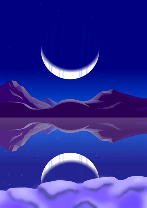 Crescent Moon Reflection Clip Art Image Clipsafari