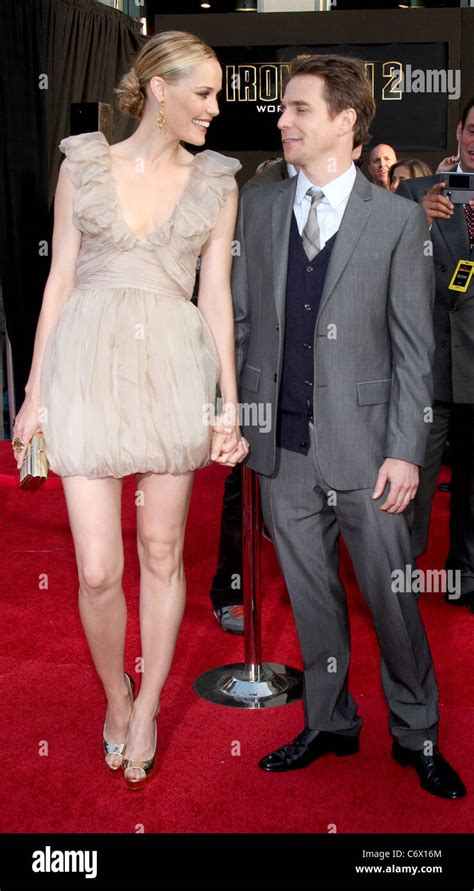 Leslie Bibb And Sam Rockwell Arrives At The Iron Man 2 World Premiere
