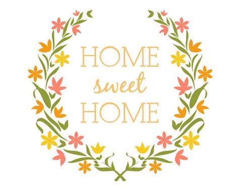 A Wreath With The Words Home Sweet Home Written In Orange Yellow And