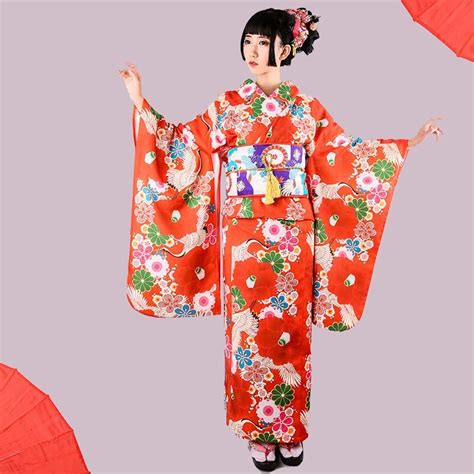 japanese women kimono yukata with obi classic print flower cosplay costumes sexy geisha
