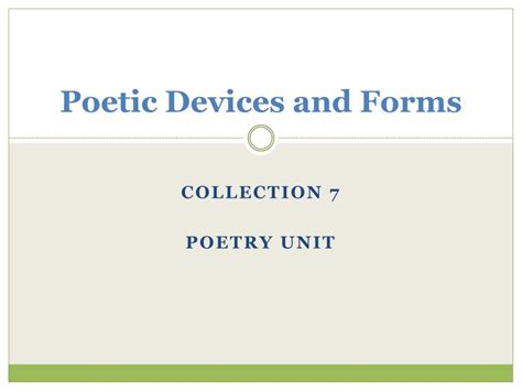 Ppt Poetic Devices And Forms Powerpoint Presentation Free Download