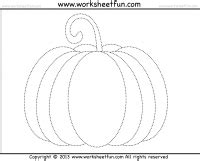 Pumpkin Tracing - 3 Worksheets | Kindergarten worksheets free printables, Halloween worksheets ...