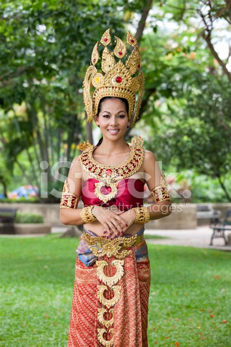 Thai Woman In Traditional Dress Stock Photo Royalty Free Freeimages