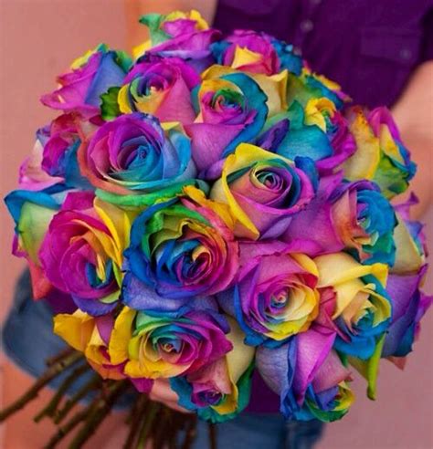 Tye Dye Roses Bouquet Wow Rainbow Roses Beautiful Flowers Flower