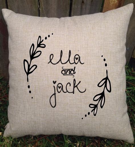 Buying a wedding gift for the happy couple can be challenging. Personalised Rustic Design Pillow With Couple Names ...