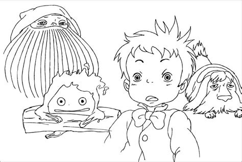 alt="Howl's Moving Castle Coloring Page" | Castle coloring page, Manga