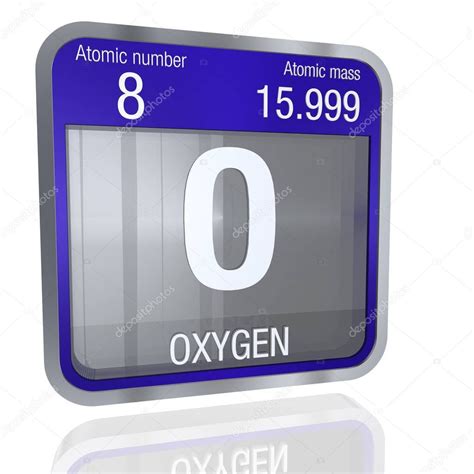 Símbolo De Oxígeno En Forma Cuadrada Con Borde Metálico Y Fondo