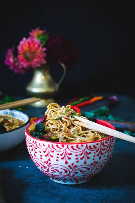Vegan Tantanmen Japanese Noodle Soup With Sesame And Chili Chili