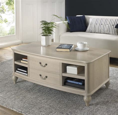 L141 x w87 x h49cms. Signature Collection Bordeaux Chalk Oak Coffee Table With ...