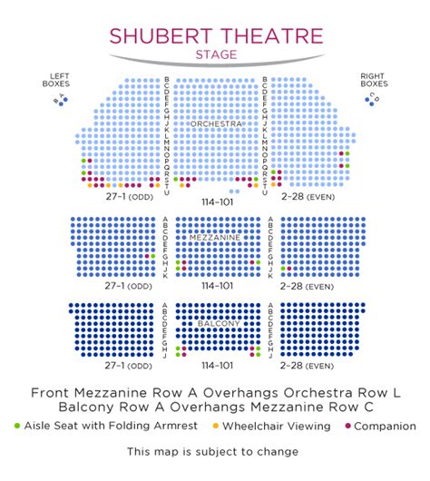 Shubert Theatre Boston Seating Chart