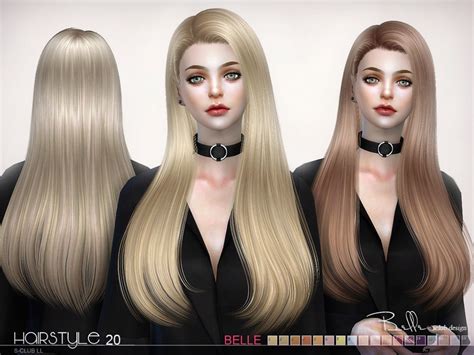 The Sims Resource Belle Hair N20 By S Club Sims 4 Hairs