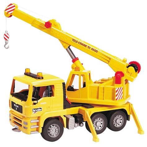 Bruder Toys Man Yellow Crane Truck With 360 Degree Swiveling Crane