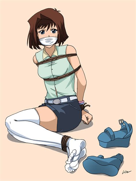 Rule 34 Anzu Mazaki Bondage No Shoes Stockings Tea Gardner Thighhighs Tied Up White Legwear