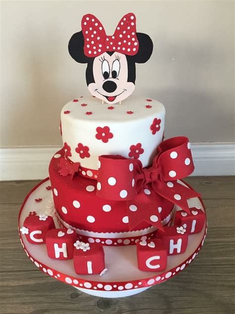 Cake pans refine by category: cute Minnie Mouse Cake in red and white color with a big ...
