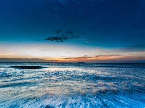 Download Wallpaper 1600x1200 Ocean Sea Horizon Sunset Shore Surf Sky Standard 43 Hd