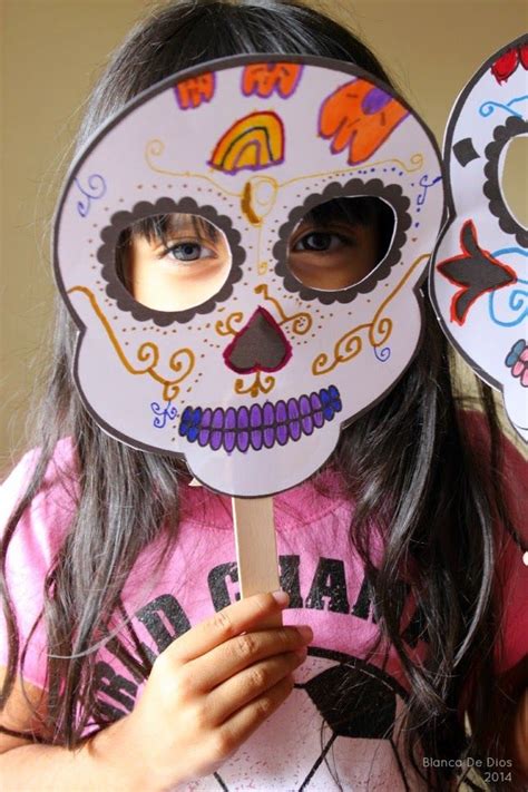 Máscara De Calaveras De Azúcar Para El Día De Muertos Mascaras Dia De