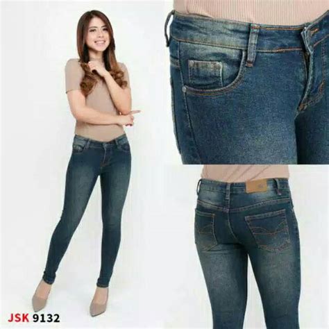 Celana Panjang Skinny Jeans Wanita Denim Trendy Pensil Jumbo Cewek Jsk