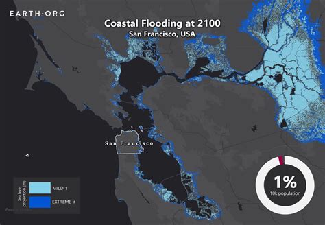 Sea Level Rise Projection Map San Francisco Bay Earth Org