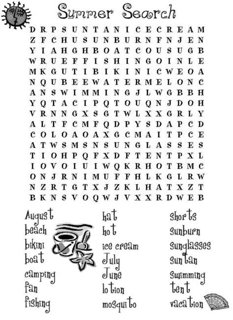 Signup to get the inside scoop from our monthly newsletters. Summer Word Search | Summer words, Summer worksheets, Word ...