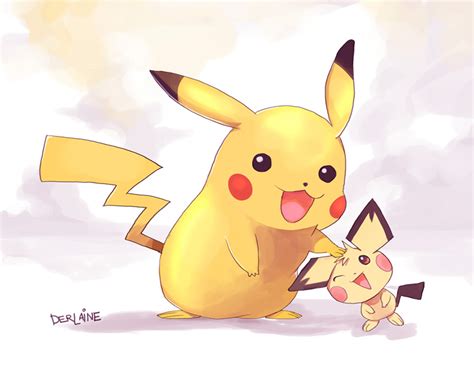 Pikachu And Pichu By Derlaine8 On Deviantart