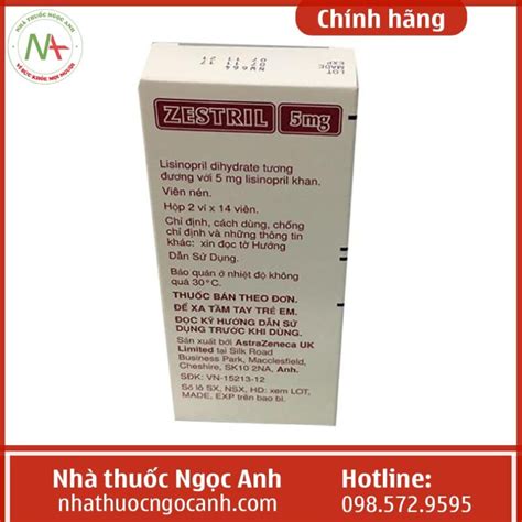 Thuốc Zestril 5mg là thuốc gì tác dụng gì giá bao nhiêu mua ở đâu