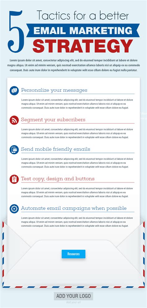 5 Tactics For A Better Email Marketing Strategy Infographic Template
