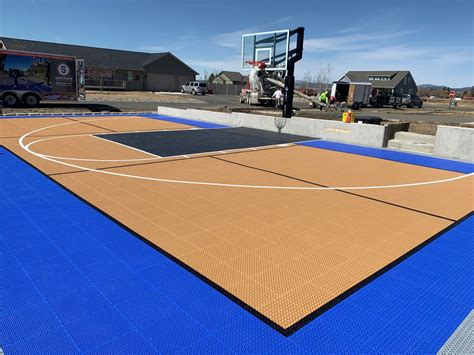 Snapsports Basketball Court Colors Are Sand Blue And Gray Tennis