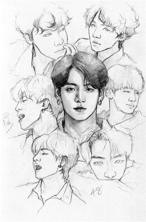 Kpop Drawings Pencil Art Drawings Art Drawings Sketches Art Manga