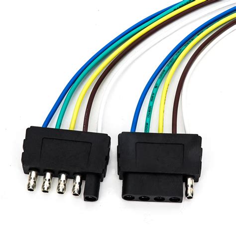 Color coded wiring with labeling printed on the wire every 6. TIROL 5 Pin Male Plug Flat Trailer Wiring Harness Extension Connector Adapt P4K3 194724104264 | eBay